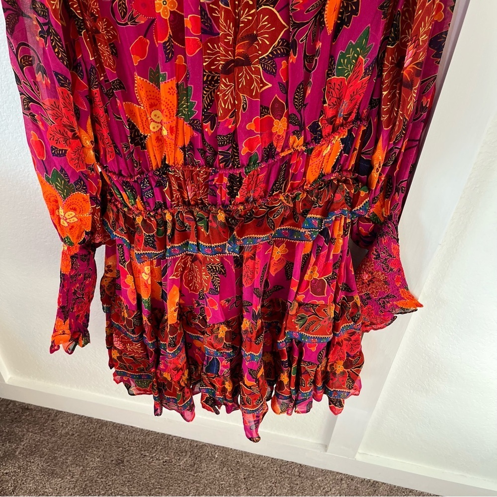 Farm Rio Women's Medium Tropical Tapestry Ruffle Dress - Picture 9 of 11